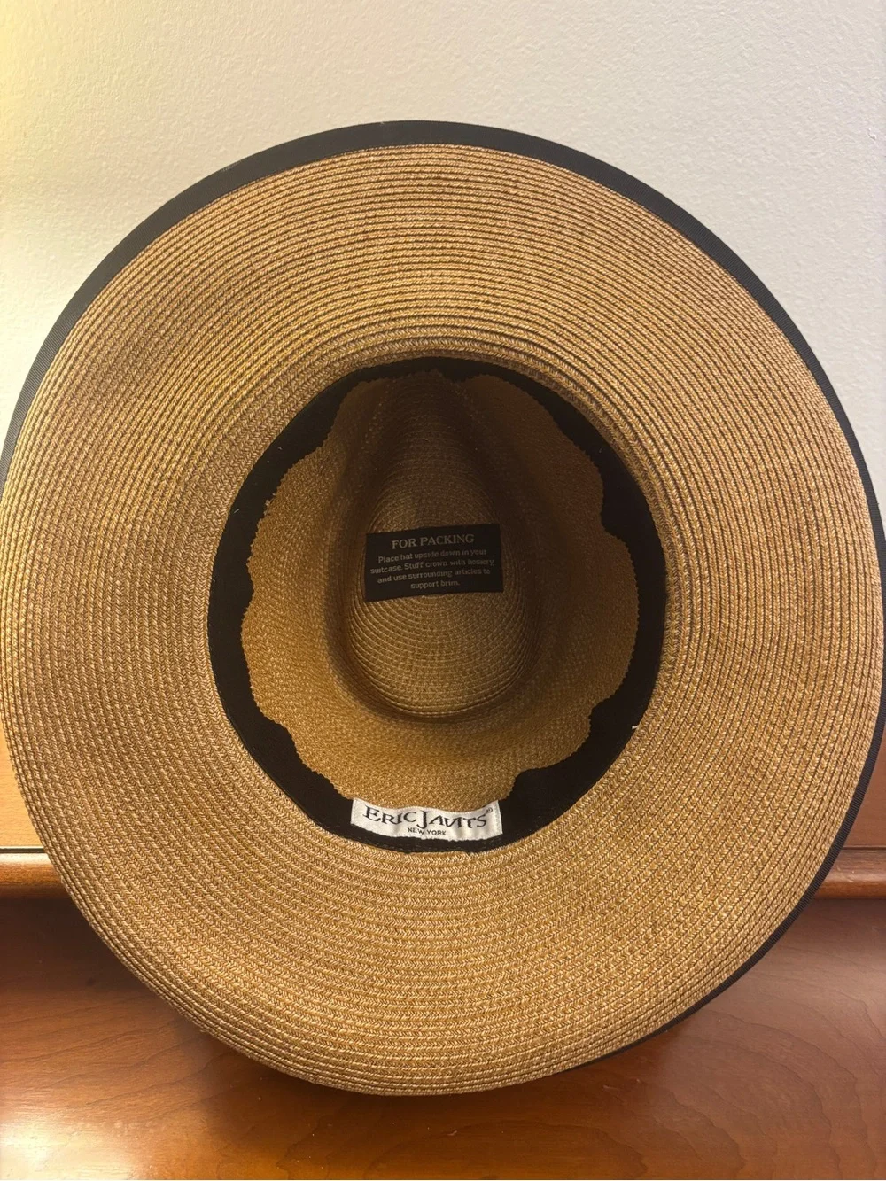 Eric Javits Squishee Instinct Straw Fedora Sun Hat Natural - Picture 9 of 14
